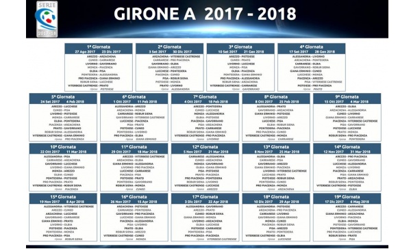 Giana, ecco il calendario completo