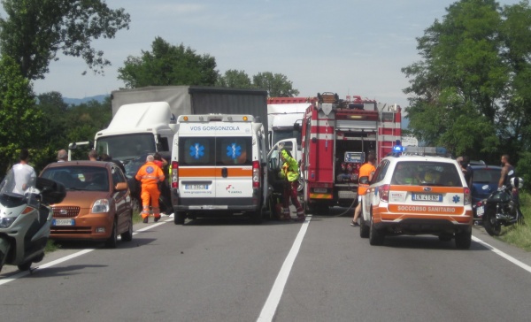 Inzago, incidente sulla Sp179, arriva l’elicottero