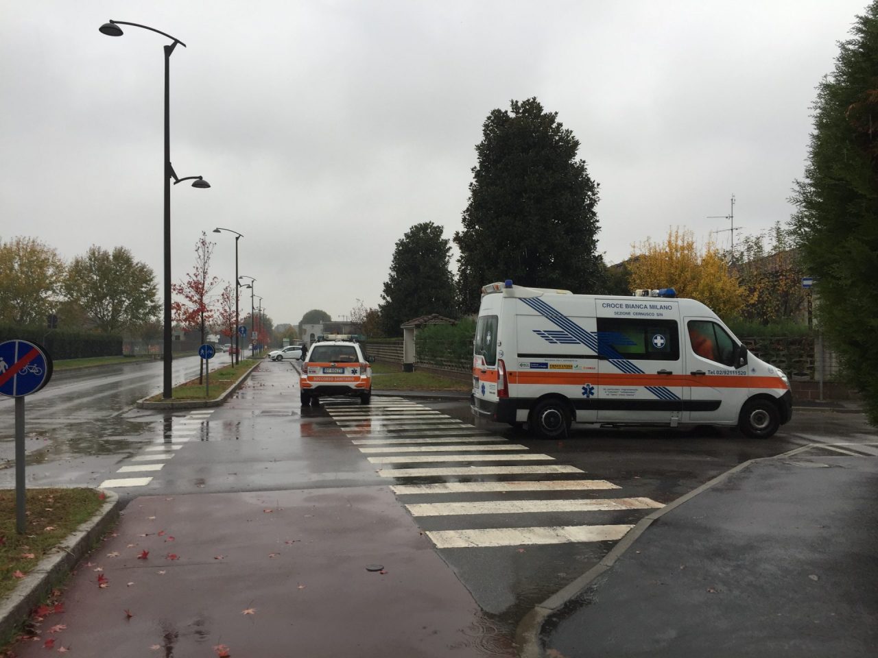 Anziano caduto in strada