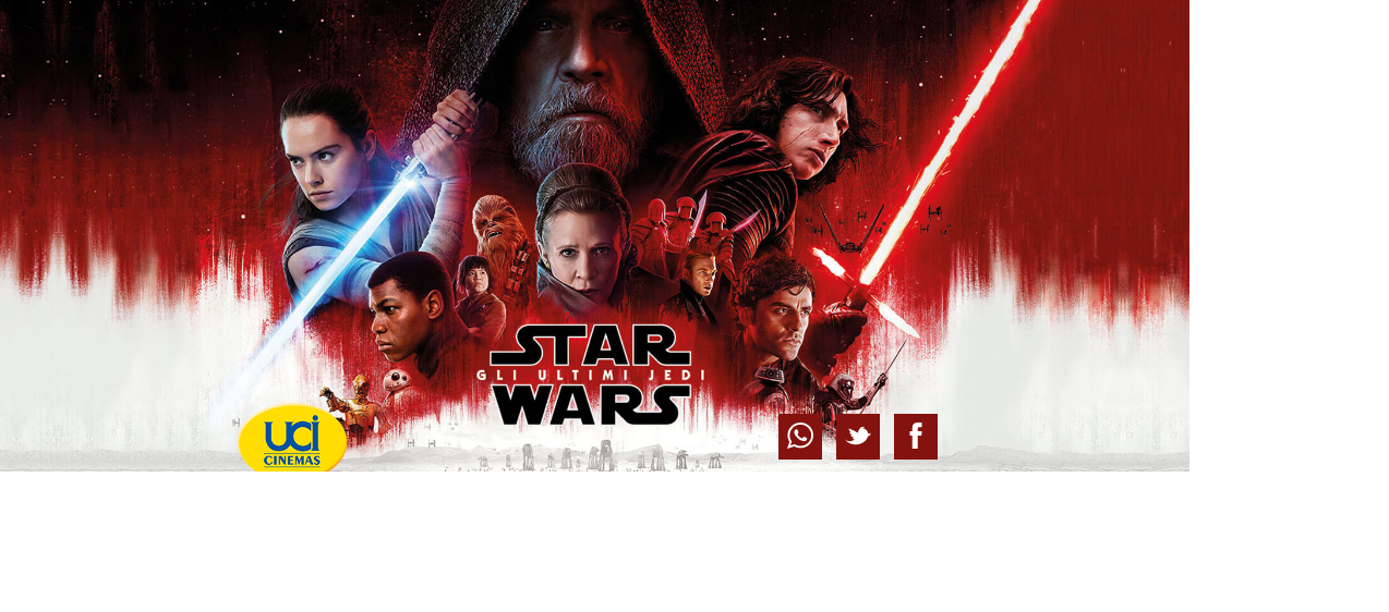 STAR WARS Gli ultimi Jedi in arrivo a Pioltello