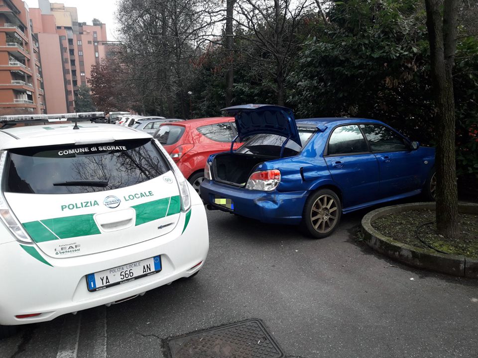 Auto rubata a Segrate recuperata dai vigili