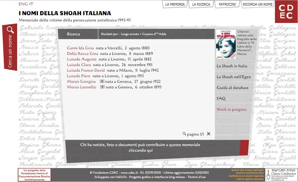 Ricordo per i morti della Shoah