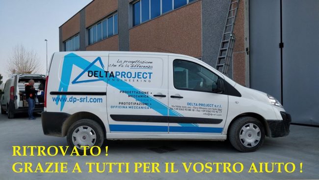 Furgone rubato ritrovato grazie ai social network