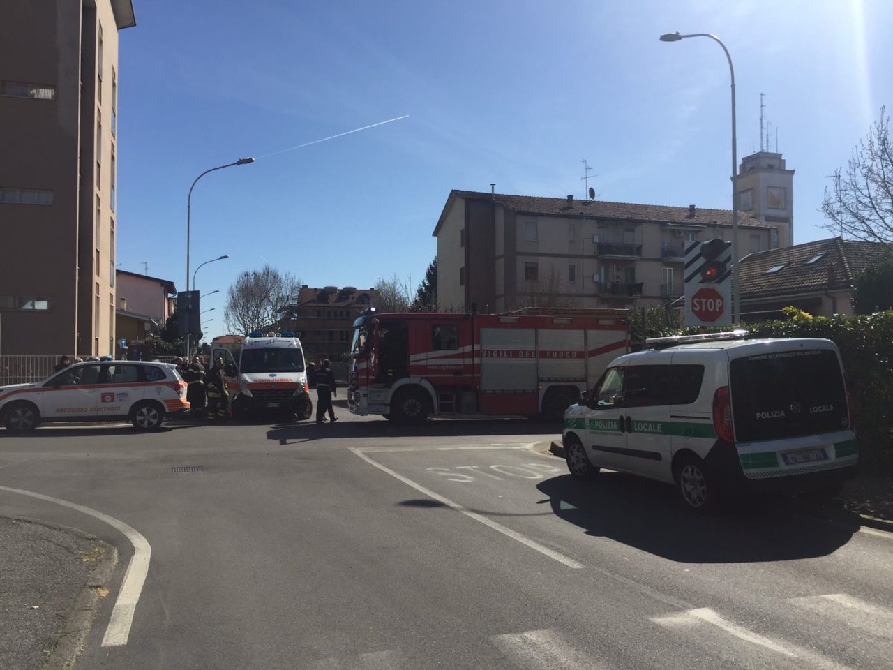 Pedone investito a Cernusco Arrivano i pompieri INTERVENTO IN CORSO FOTO