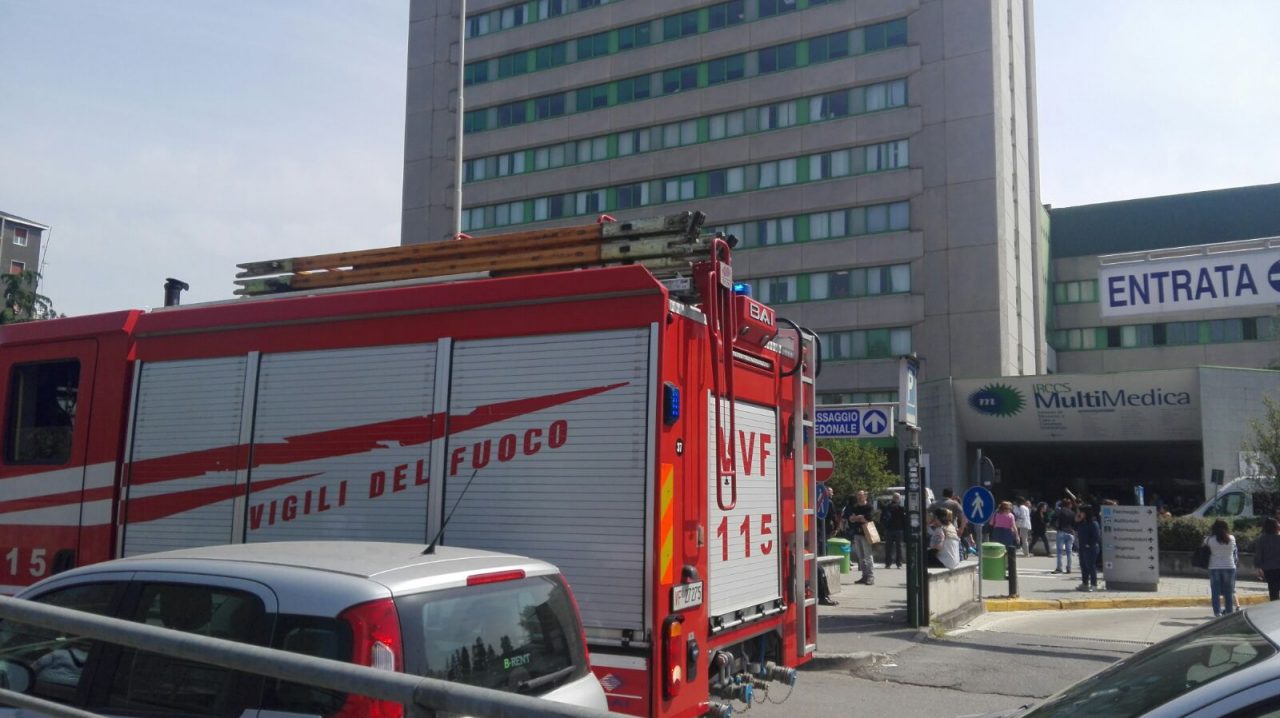 Allarme rientrato alla Multimedica dopo un principio d’incendio FOTO E VIDEO