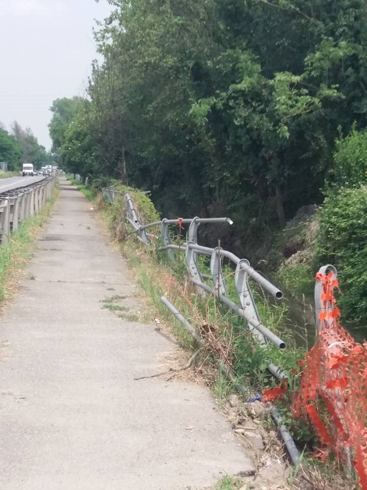Ciclabile pericolosa a Truccazzano