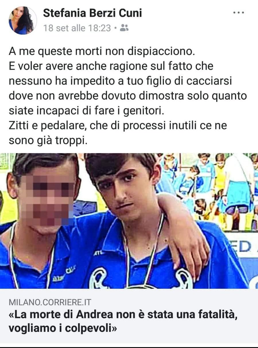 Quindicenne morto al centro Sarca, la consigliera comunale: “A me queste morti non dispiacciono”