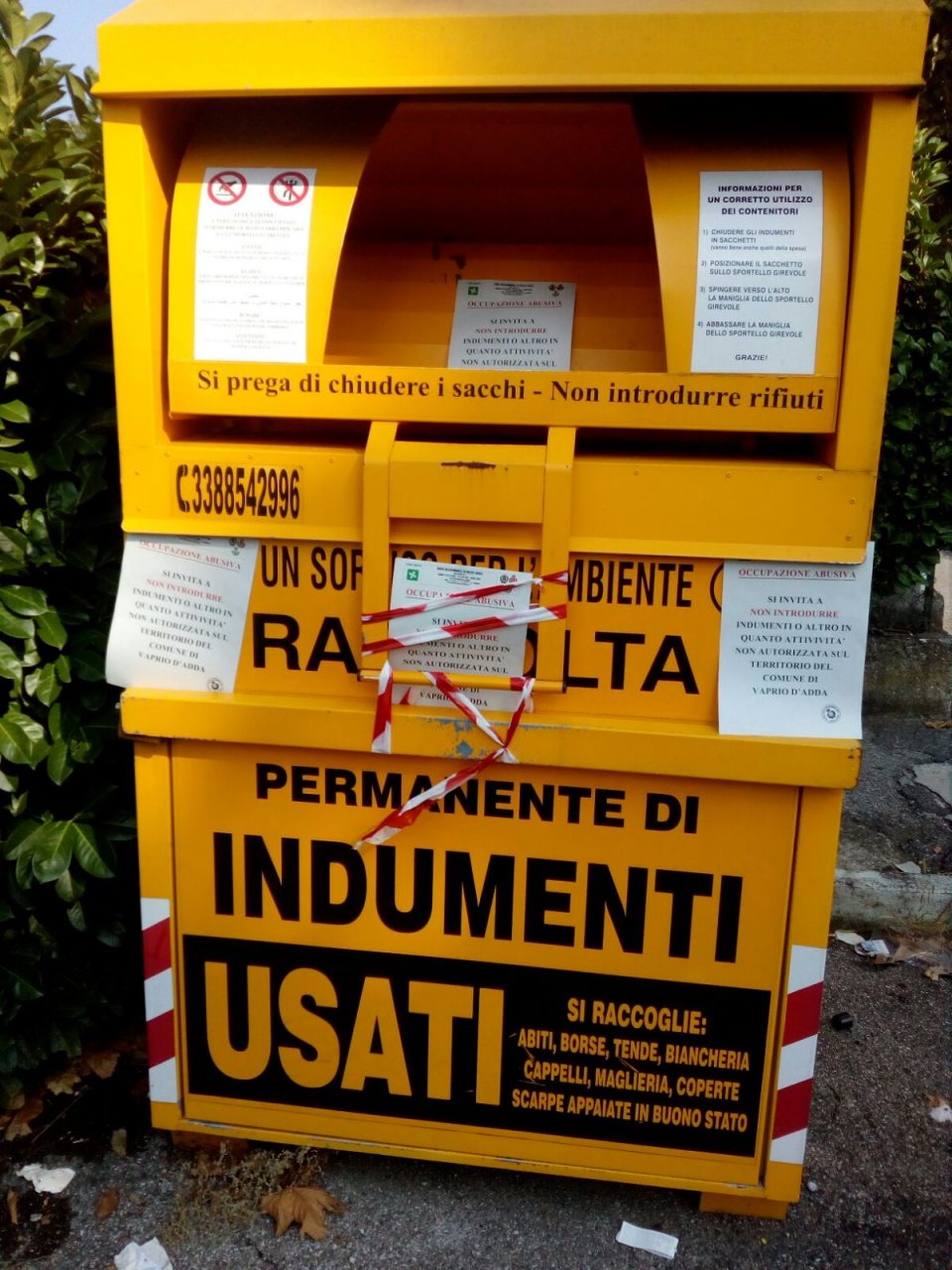Cassone abusivo a Vaprio sigillato