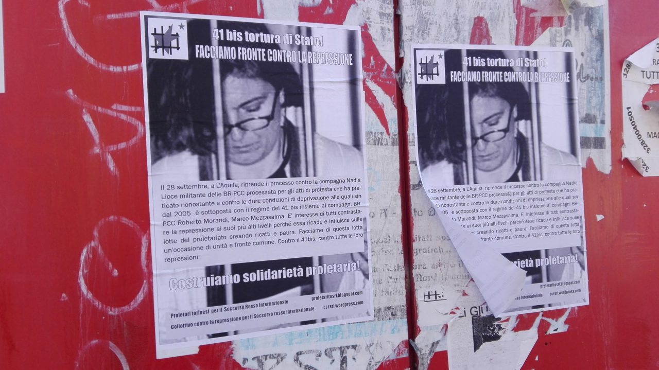 Volantini shock a sostegno della brigatista rossa