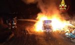 Auto incendiata a Masate, intervengono i pompieri
