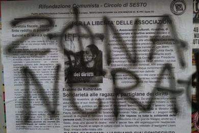 Svastiche e croci celtiche contro Rifondazione: “Sesto zona nera”