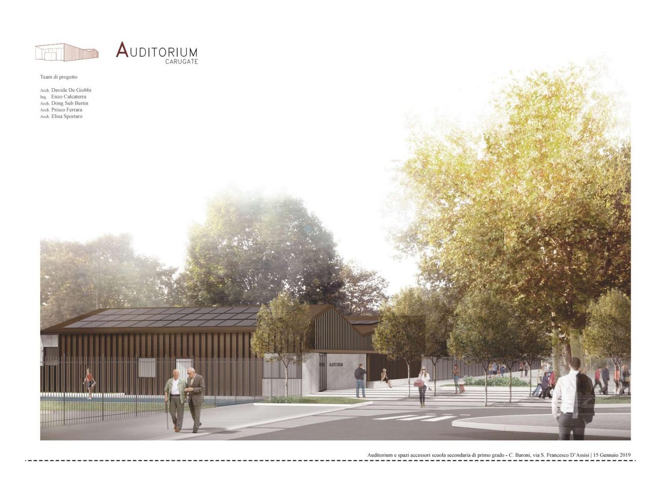 Nuovo auditorium nel giardino delle medie a Carugate
