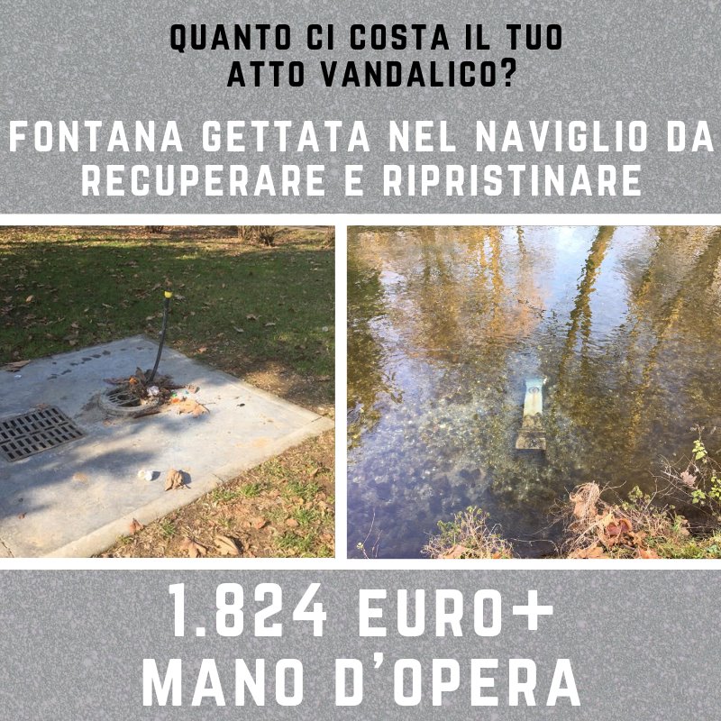 “Vandali, ecco quanto ci costano i vostri danni”, il messaggio del Comune di Cernusco