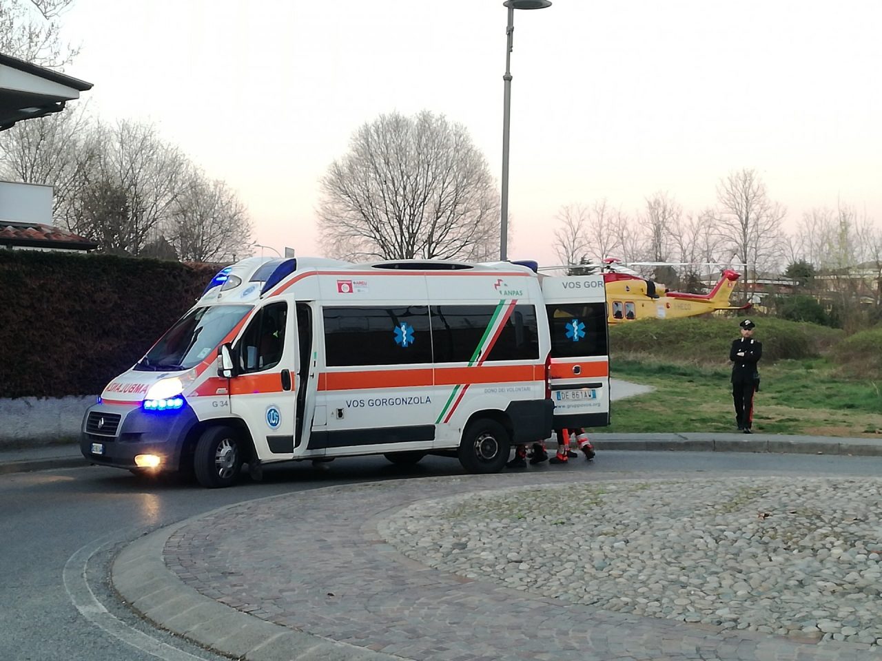 Elisoccorso a Cassina per un malore