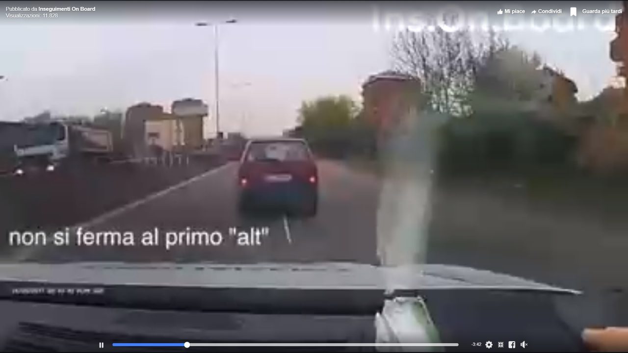 Rapinatore fugge all’alt. Il VIDEO dell’inseguimento, dello schianto e dell’arresto