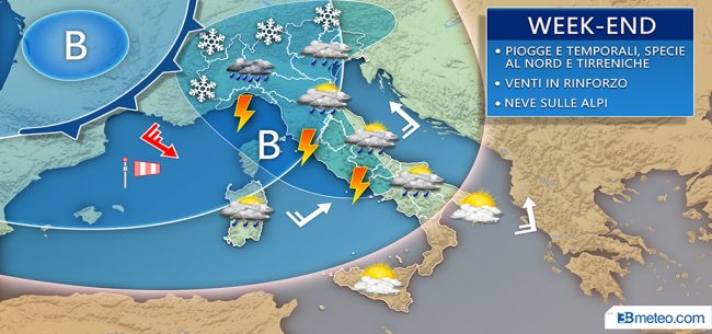 Nuova ondata di maltempo nel weekend PREVISIONI METEO