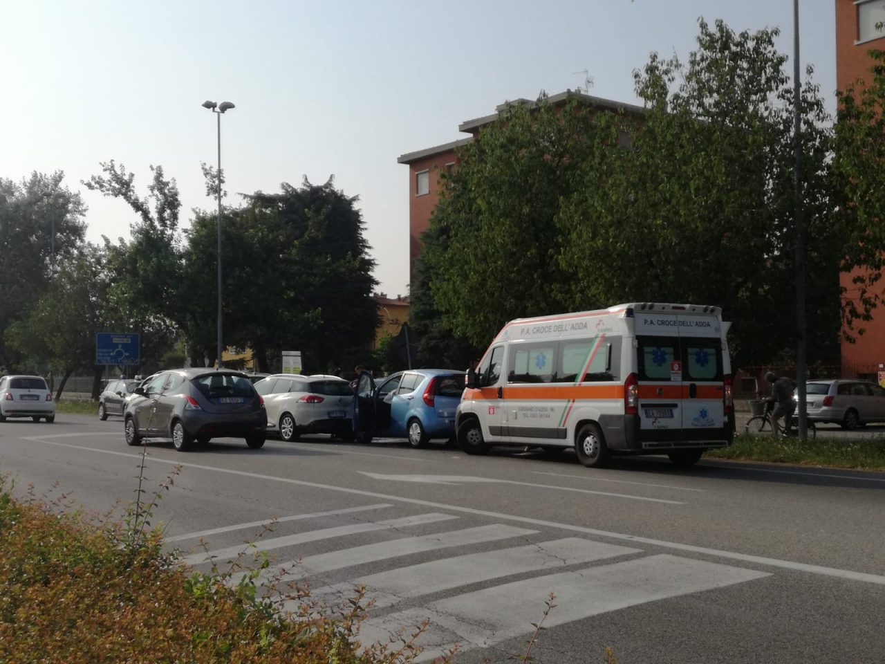 Tamponamento sulla Padana a Inzago, traffico a rilento