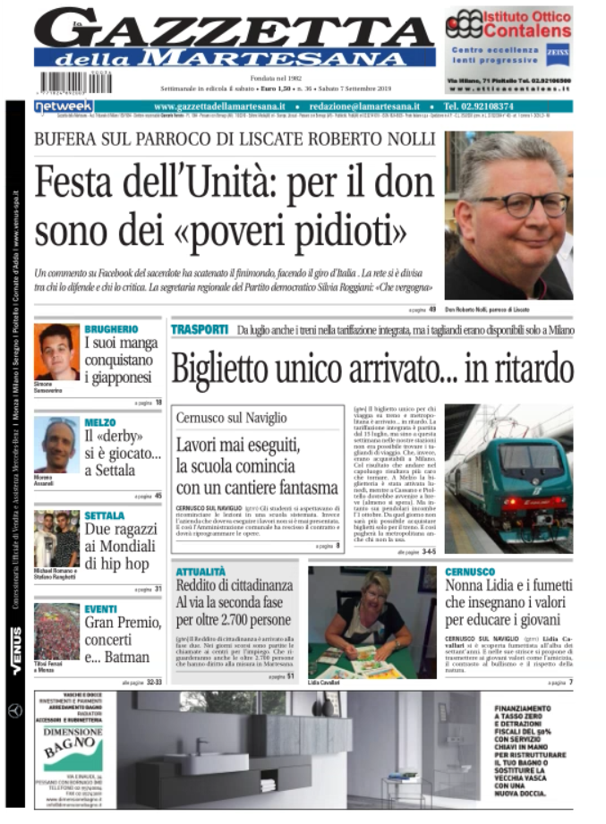 Il nuovo numero della Gazzetta della Martesana è in edicola