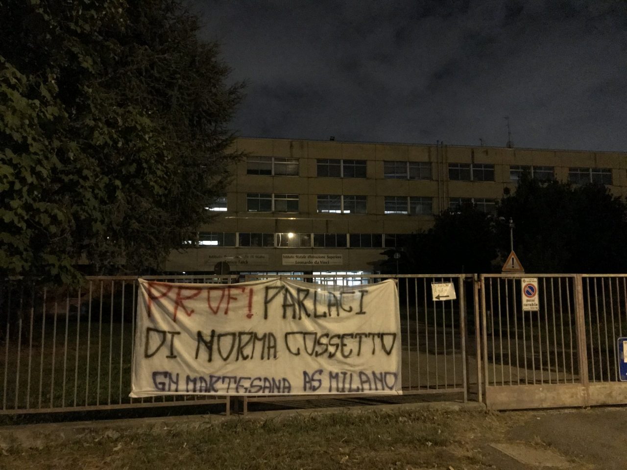 Striscione per Norma Cossetto a Cologno
