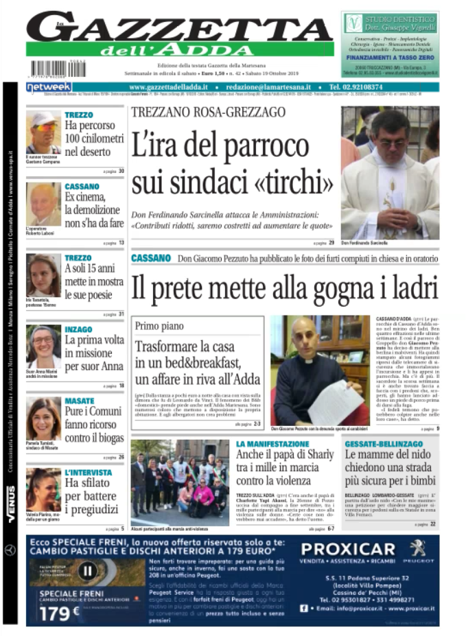 Il nuovo numero della Gazzetta dell’Adda in edicola