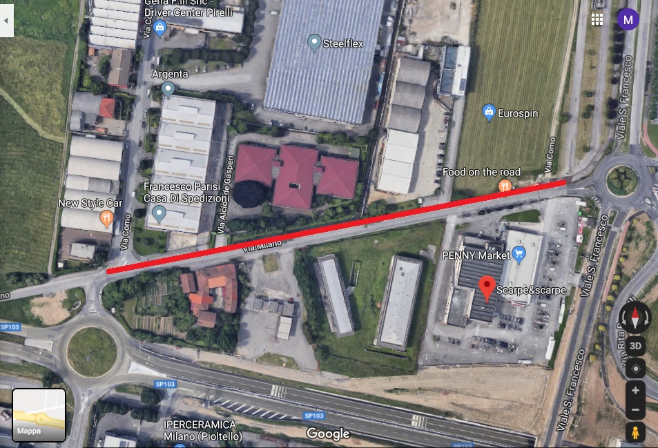 Via Milano a Pioltello chiusa per il rifacimento della ciclabile