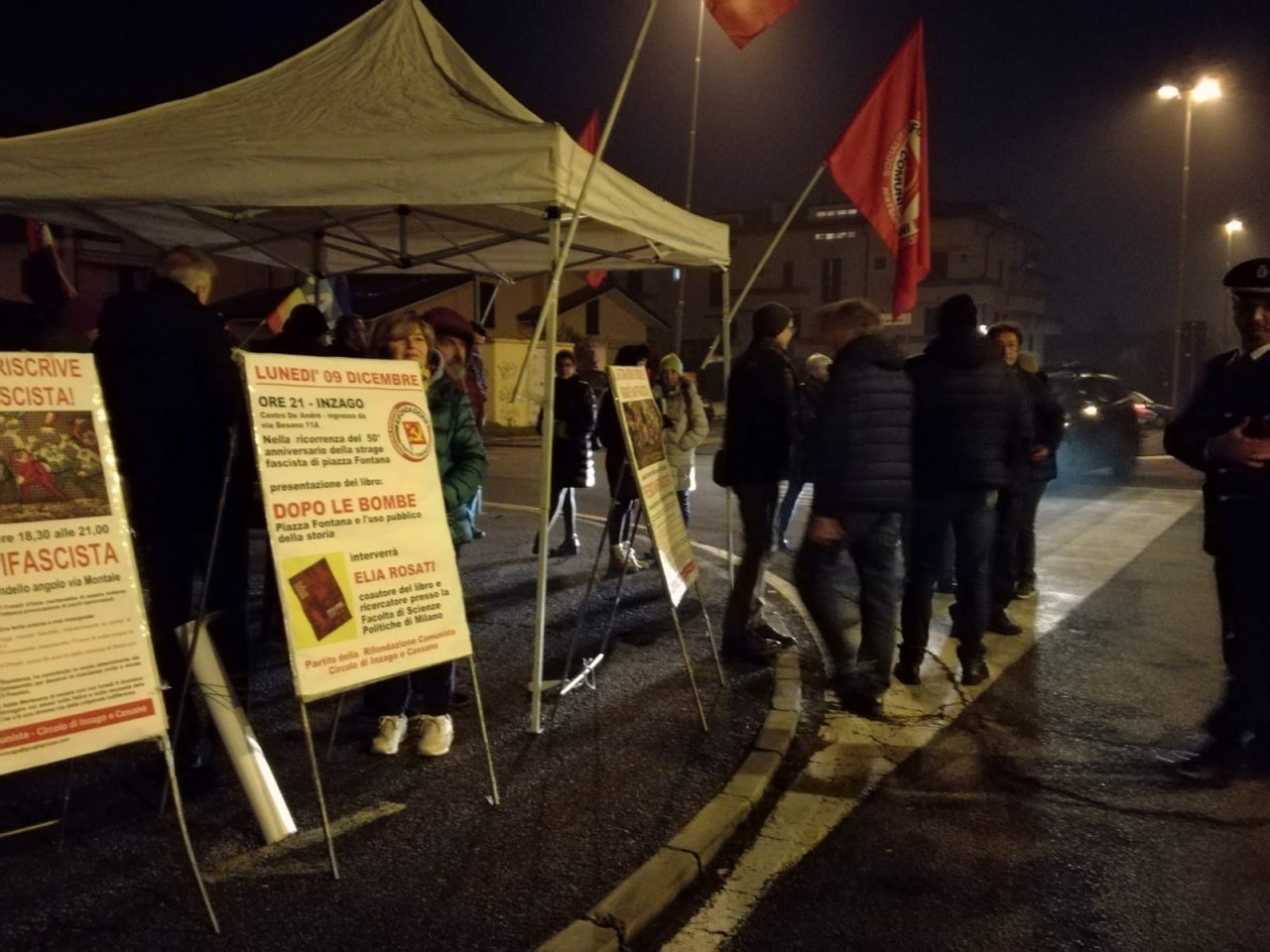 Spaghettata anticomunista, Inzago blindata per il presidio di protesta FOTO e VIDEO