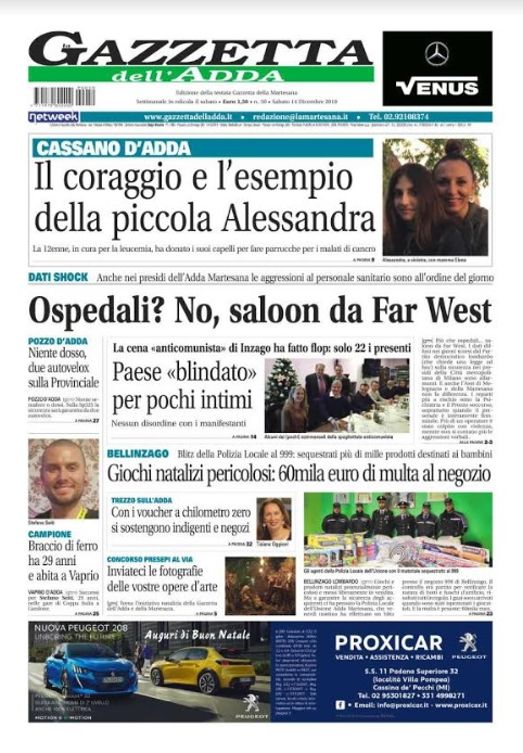 Il nuovo numero della Gazzetta dell’Adda è in edicola