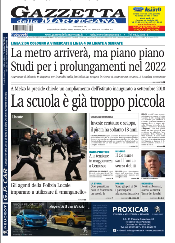 Il nuovo numero della Gazzetta della Martesana è in edicola