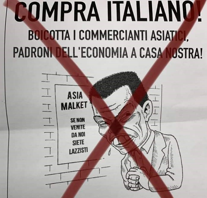 Volantinaggio neonazista: “Non andate nei negozi cinesi”