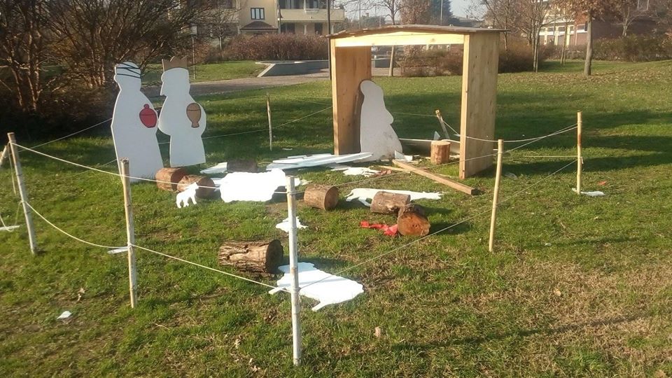 Presepe vandalizzato a Pantigliate, sparita la statua di Gesù bambino