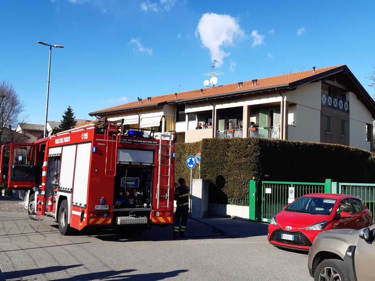 Si incendia l’asciugatrice, Vigili del Fuoco in azione a Masate