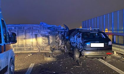 Incidente sulla Rivoltana con auto ribaltata. Coinvolto un bambino di un anno