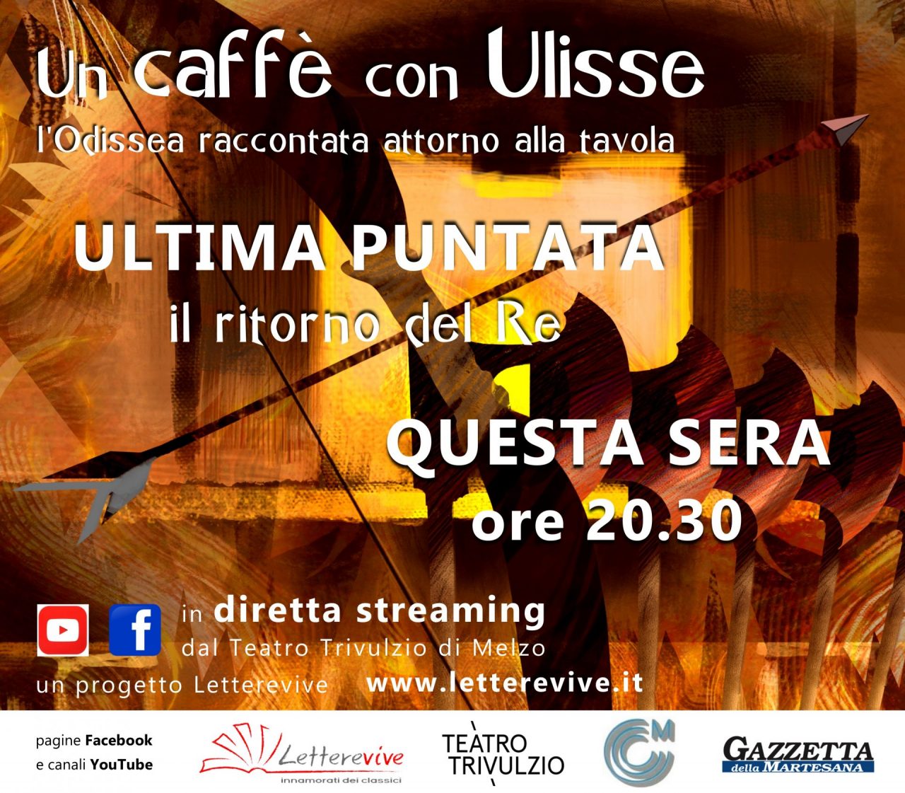 “Un caffè con Ulisse” stasera l’ultima puntata in diretta