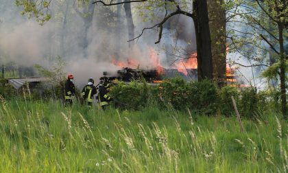 Incendio sulla Cerca a Gorgonzola: fermata una persona FOTO E VIDEO