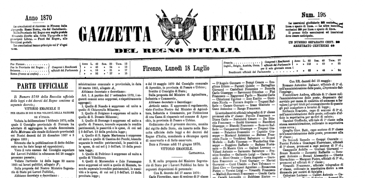 Cassina de’ Pecchi compie 150 anni