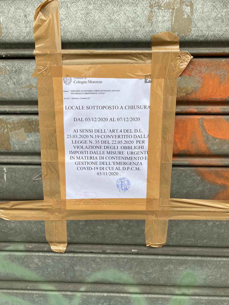 Cliente che beve un liquore e altre irregolarità: Polizia Locale chiude bar e fruttivendolo