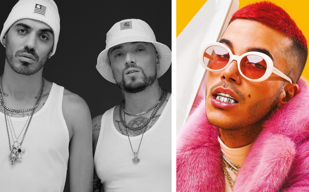 Sfera Ebbasta, Marracash e Gué Pequeno in giro per Cologno per girare un video