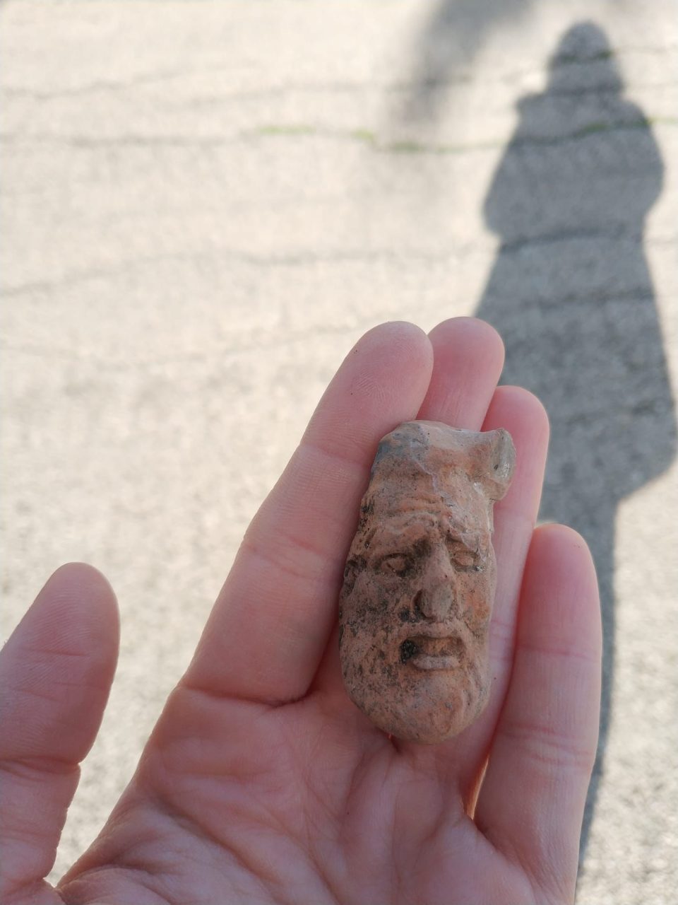 Una testa di sileno degli antichi greci scoperta da un giovane archeologo di Cernusco