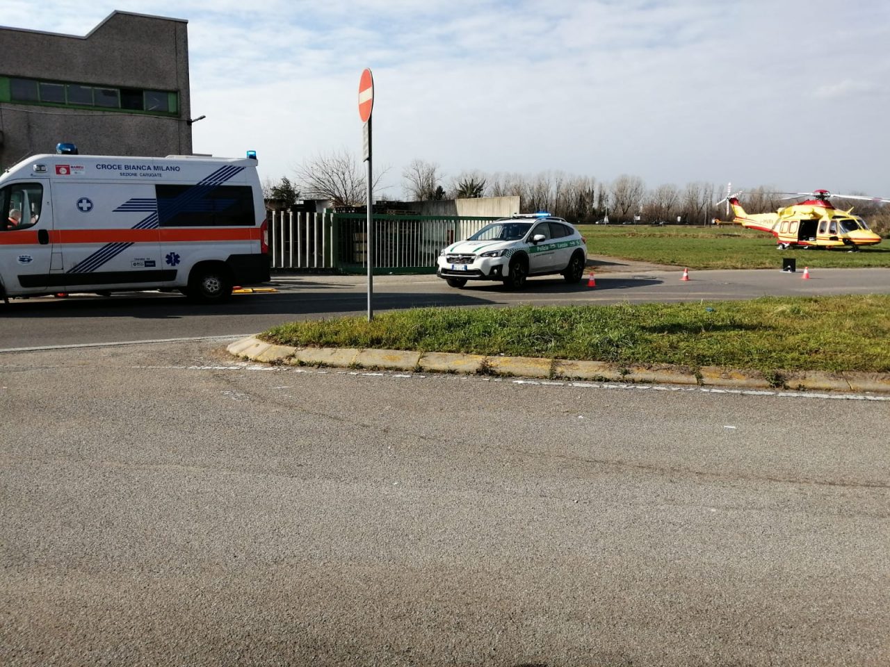 Venticinquenne cade in moto: arriva l’elisoccorso a Cernusco