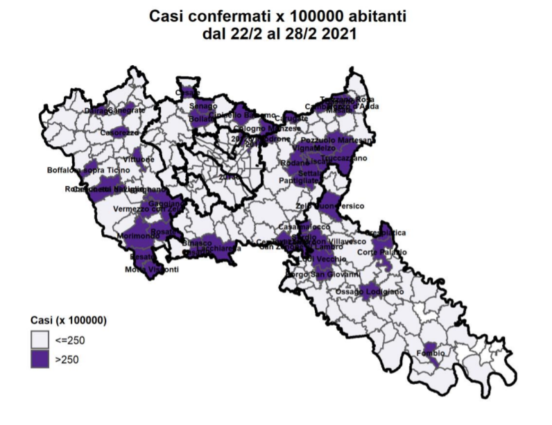 Covid: otto Comuni della Martesana a rischio di ulteriori restrizioni. Si aggiunge anche Cologno
