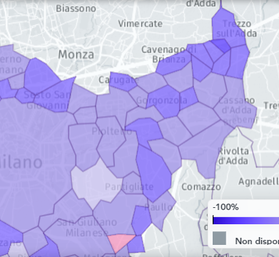 Altro che zona rossa: in Martesana movimenti aumentati anche del 457% rispetto al lockdown 2020