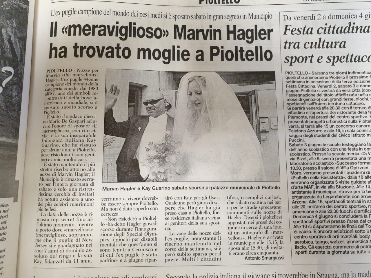 Addio Marvin Hagler leggenda del pugilato che si sposò a Pioltello