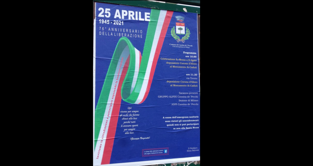 “Per il 25 aprile il Comune ci fa assistere solo alla Messa. E chi non crede?”