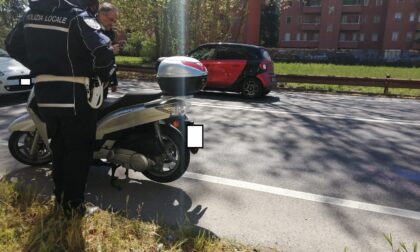 Incidente tra auto e scooter sulla Padana, arriva l'elisoccorso