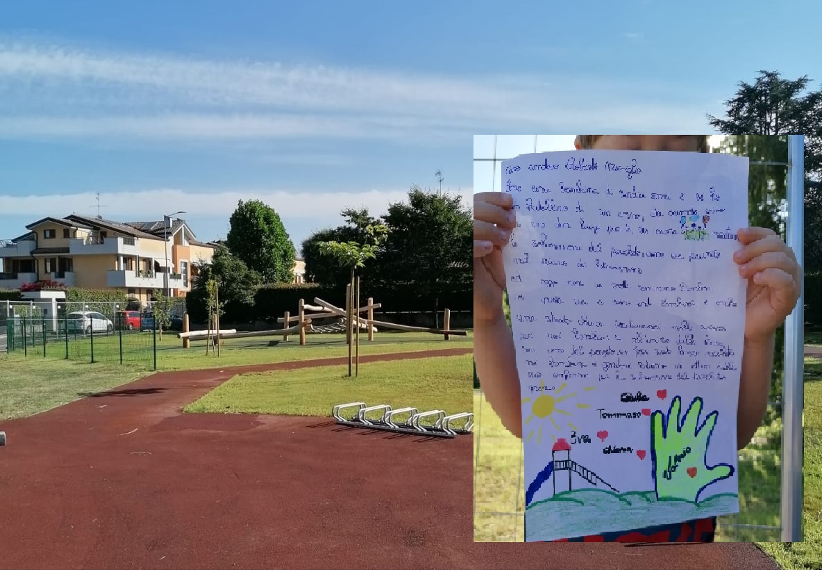 Cassano d’Adda, apre il parco giochi che i bimbi avevano chiesto con una letterina al sindaco