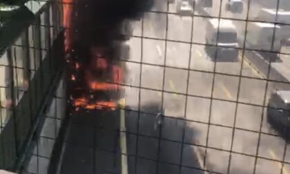 Veicolo in fiamme sull’autostrada A4