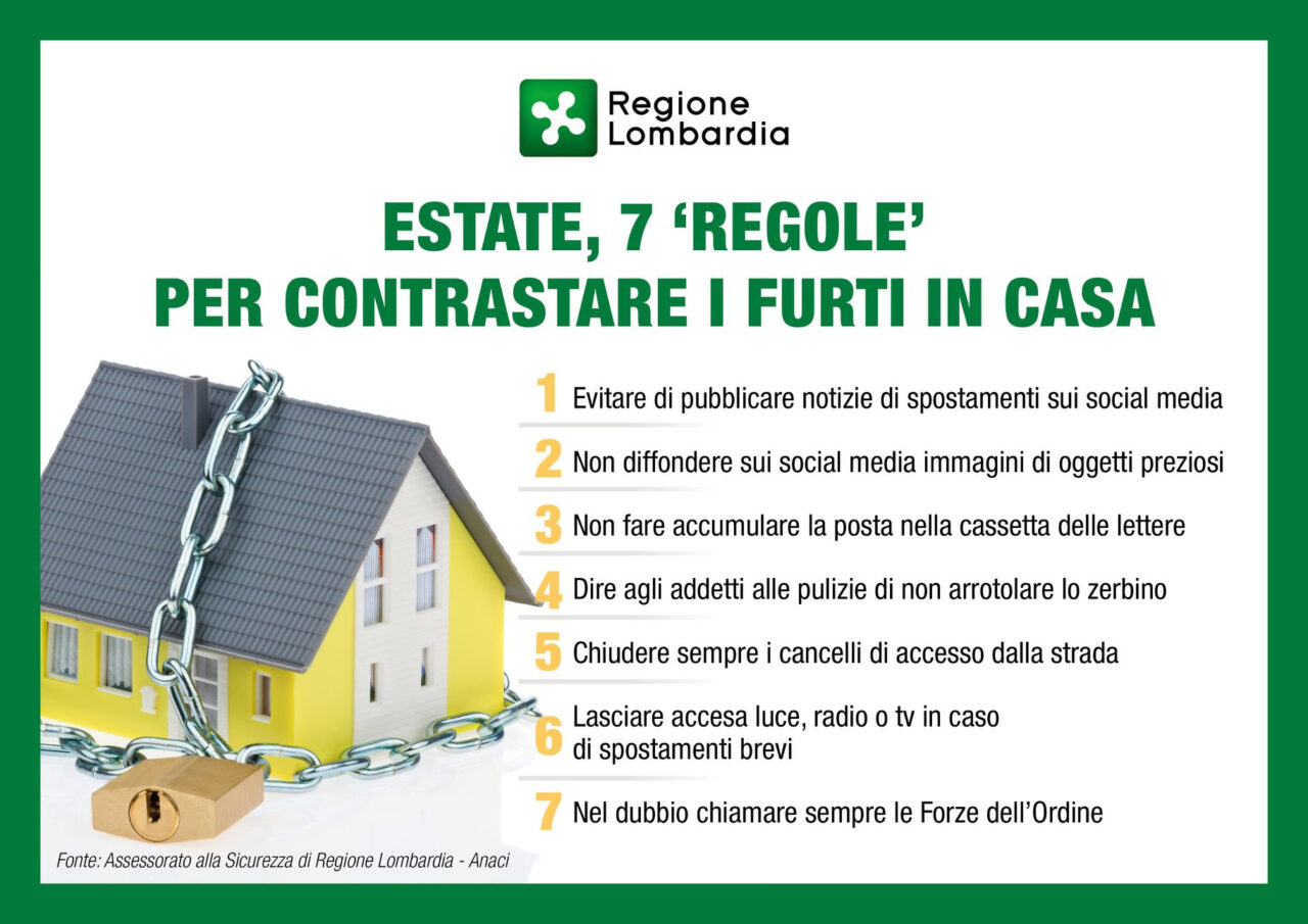 Estate, sette regole per prevenire i furti in casa