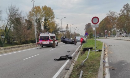 Ribaltamento a Segrate, l'auto finisce a trenta metri di distanza