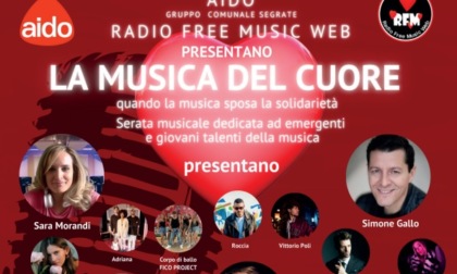 “La musica del cuore”, l’evento musicale di Aido Segrate e di “Radio Free Music Web” con ospiti e nuovi talenti