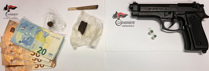 Beccati con una pistola e hashish, denunciati